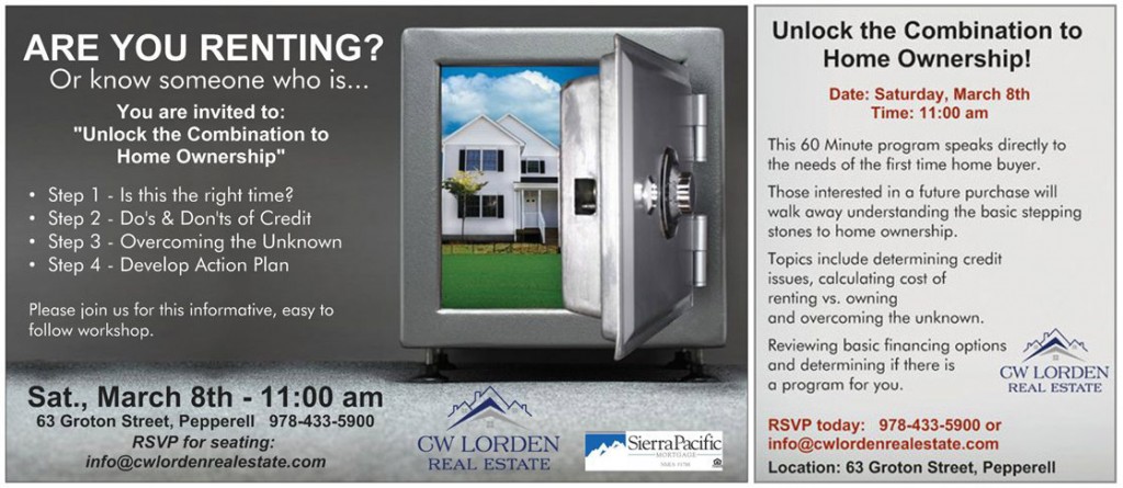 CW Lorden Home Buyer Workshop - March 8th, Pepperell, MA